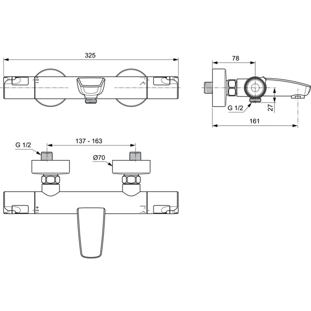 Смеситель Ideal Standard A7223AA для ванны с душем