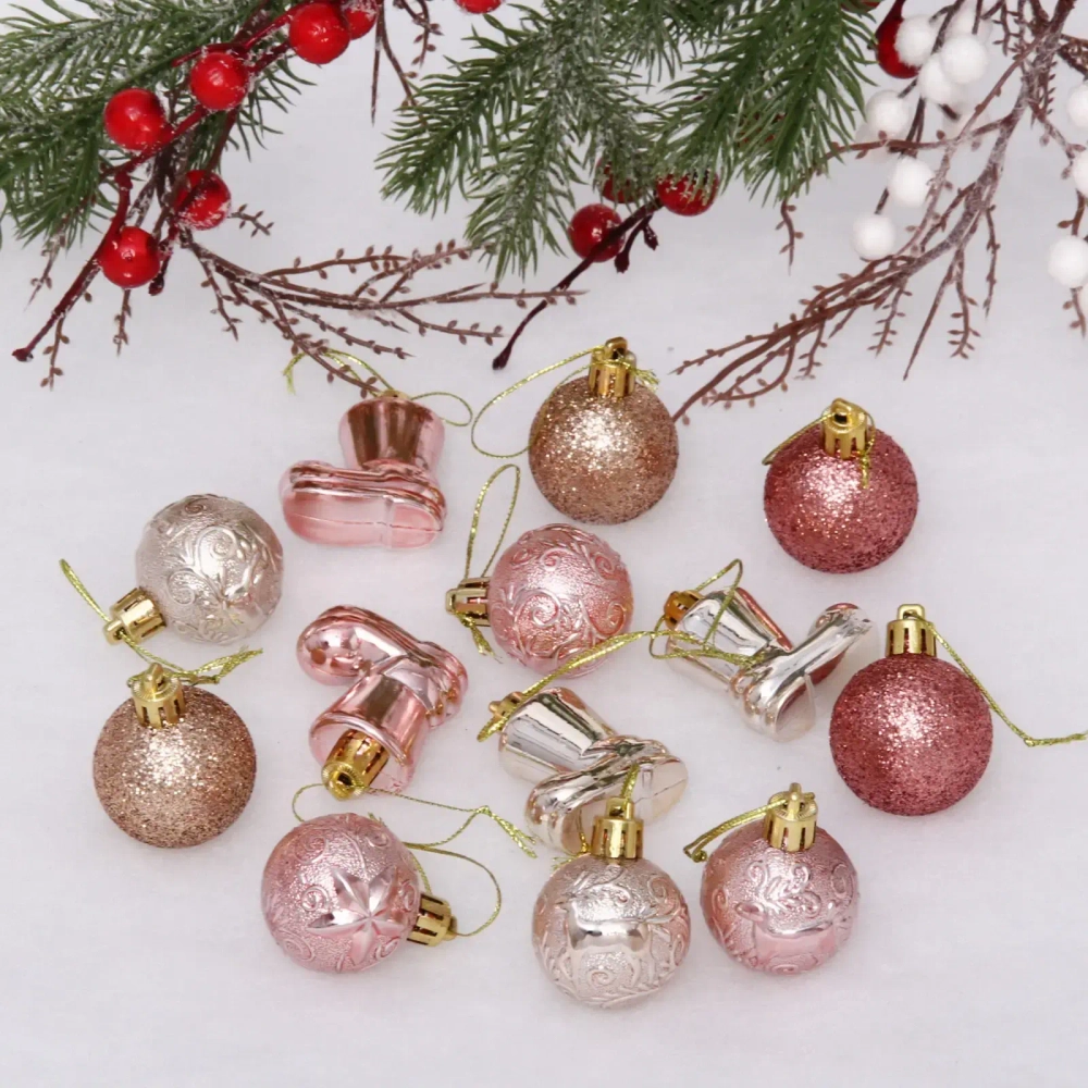 Набор украшений «Волшебное сияние» 4 см (13 предметов), роз.золото/шампань