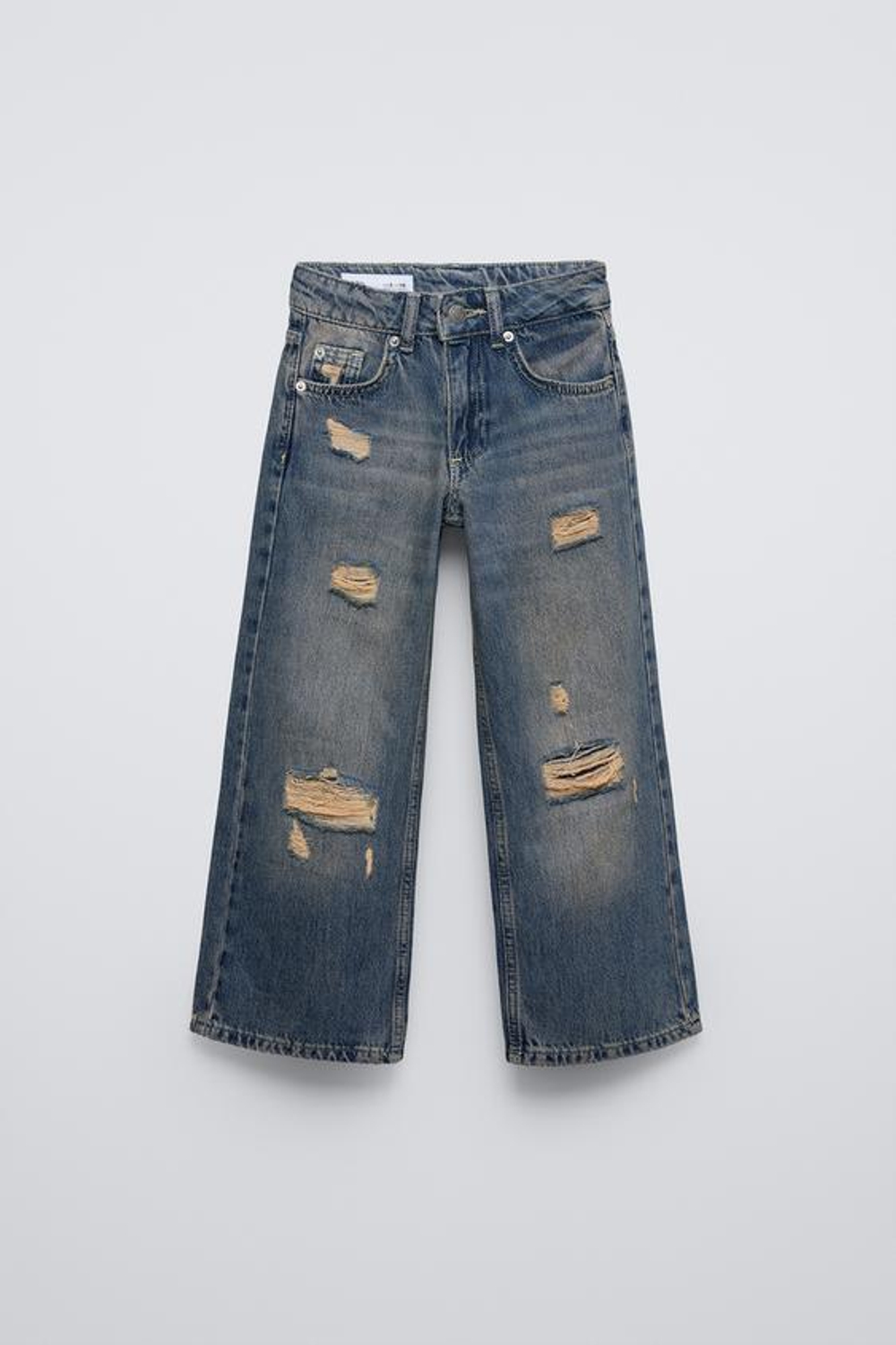 ZARA ДЖИНСЫ С ШИРОКИМИ ШТАНИНАМИ, ИНДИГО