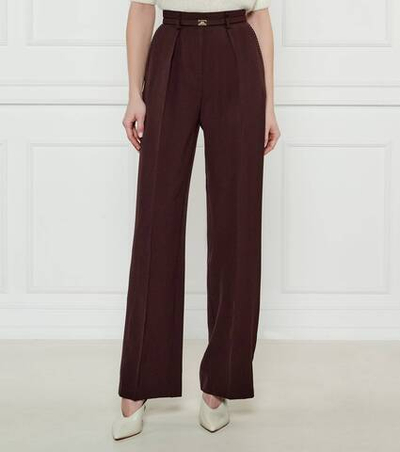 Хлопковые брюки с ремешком Elisabetta Franchi - коричневый(PA06751E2)