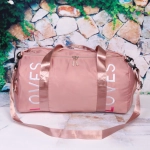 Сумка спортивная «Sport Loves», водонепроницаемый отдел + 2 кармана+отдел под обувь, цвет пудровый, 42*24*18 см