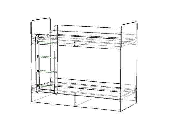 Кровать ОНТАРИО 2000-800 /2032*1704*952/ левая вулканический серый / вулканический серый