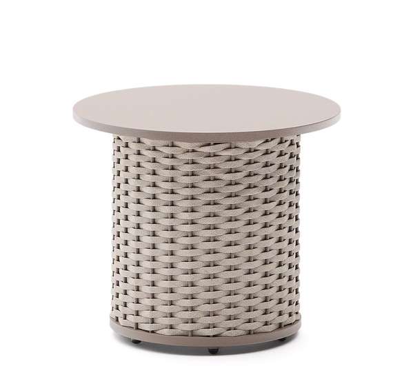 Уличный столик Sedalis из алюминия и серо-коричневого шнура Ø50 см