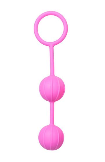 Розовые вагинальные шарики с ребрышками Roze Love Balls