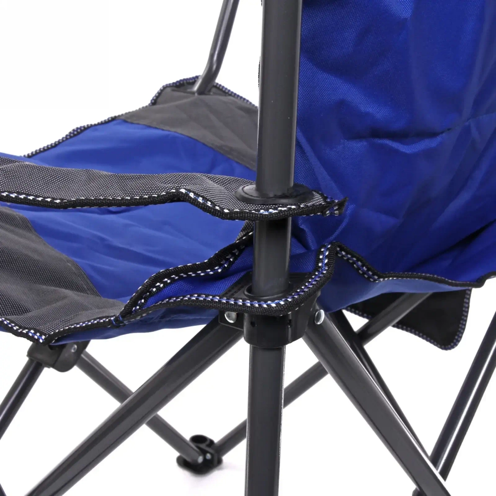 Кресло складное с подлокотниками до 120кг Турист 62*63*95см серо-синее