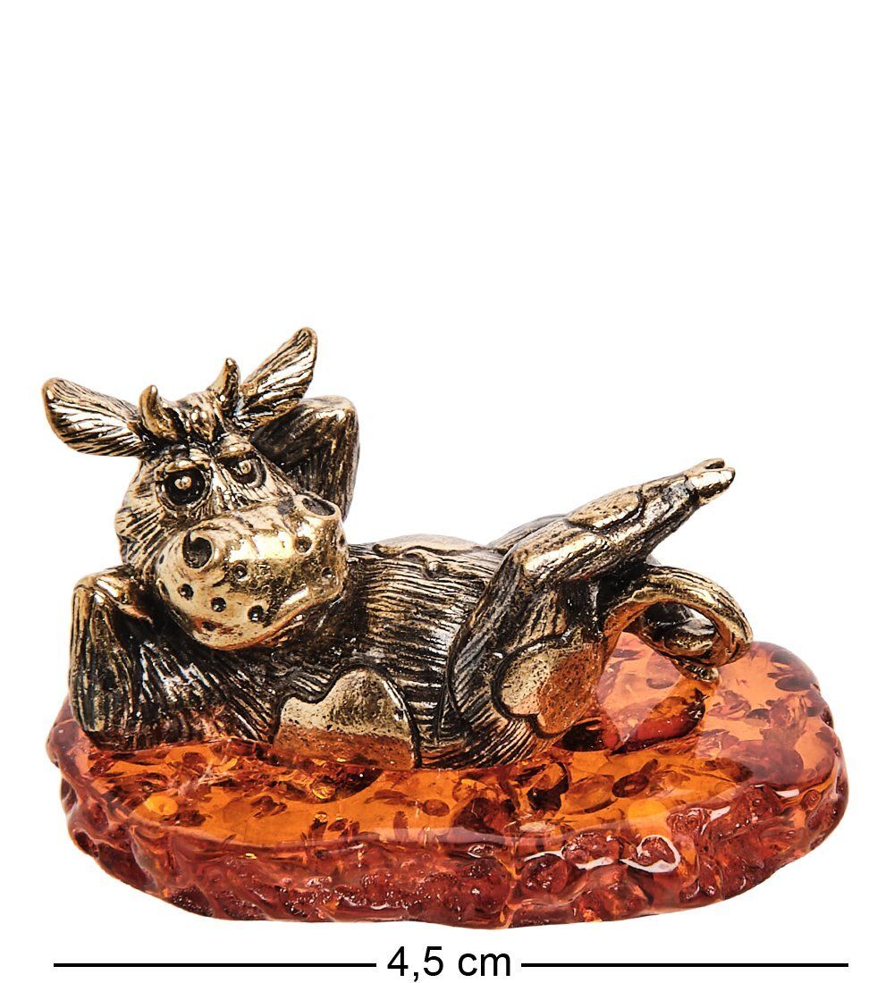 Народные промыслы AM-2710 Фигурка «Бык Мажор» (латунь, янтарь)