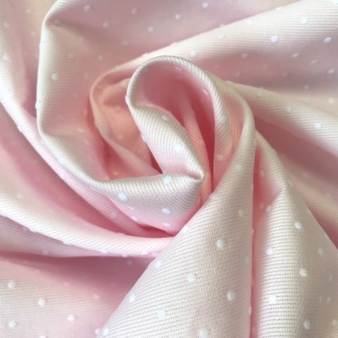 Мерный лоскут 1,0 м хлопок розовый в горошек 2093