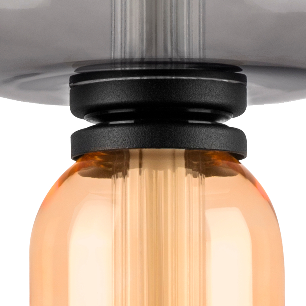 737527 Подвес EMISFERO 8W LED 250LM G ЧЕРНЫЙ/ПРОЗРАЧНЫЙ+ЯНТАРЬ 3000K