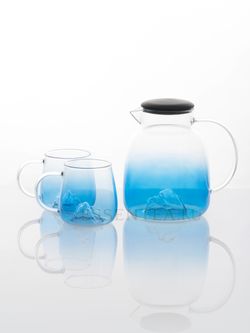 Набор посуды "Мейтонг" из стекла, (кувшин на 1800мл и две чашки по 300мл )