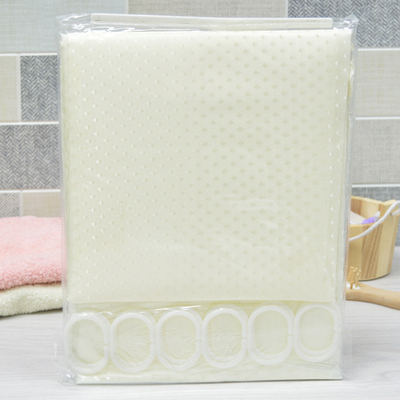 Штора для ванной AQUADOMER BRILLIANT 180*180см (12 колец), цвет молочный