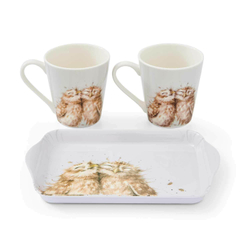 Royal Worcester - Набор Wrendale Designs из 2 чашек по 180 мл с подносом в виде совы / артикул   X0011658893  / GTIN 749151669468