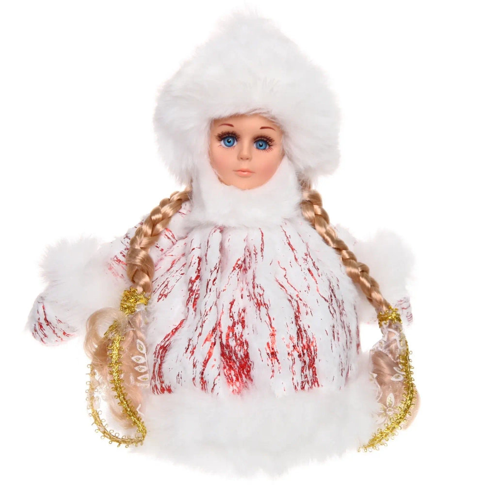 Снегурочка для подарков и конфет «Яркий наряд» 25 см (красная шубка)