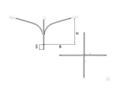 Кронштейн консольный четырехрожковый К4К 2-2 холодный цинк