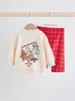 Толстовка и джоггеры в комплекте для малышей Next F07-971, Красный, Молочный