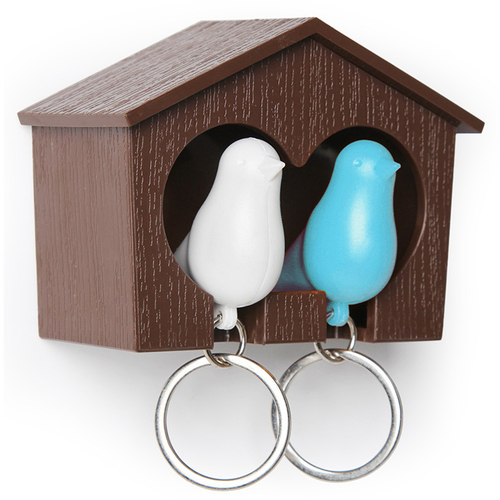 Держатель для ключей duo sparrow, коричневый/белый/голубой