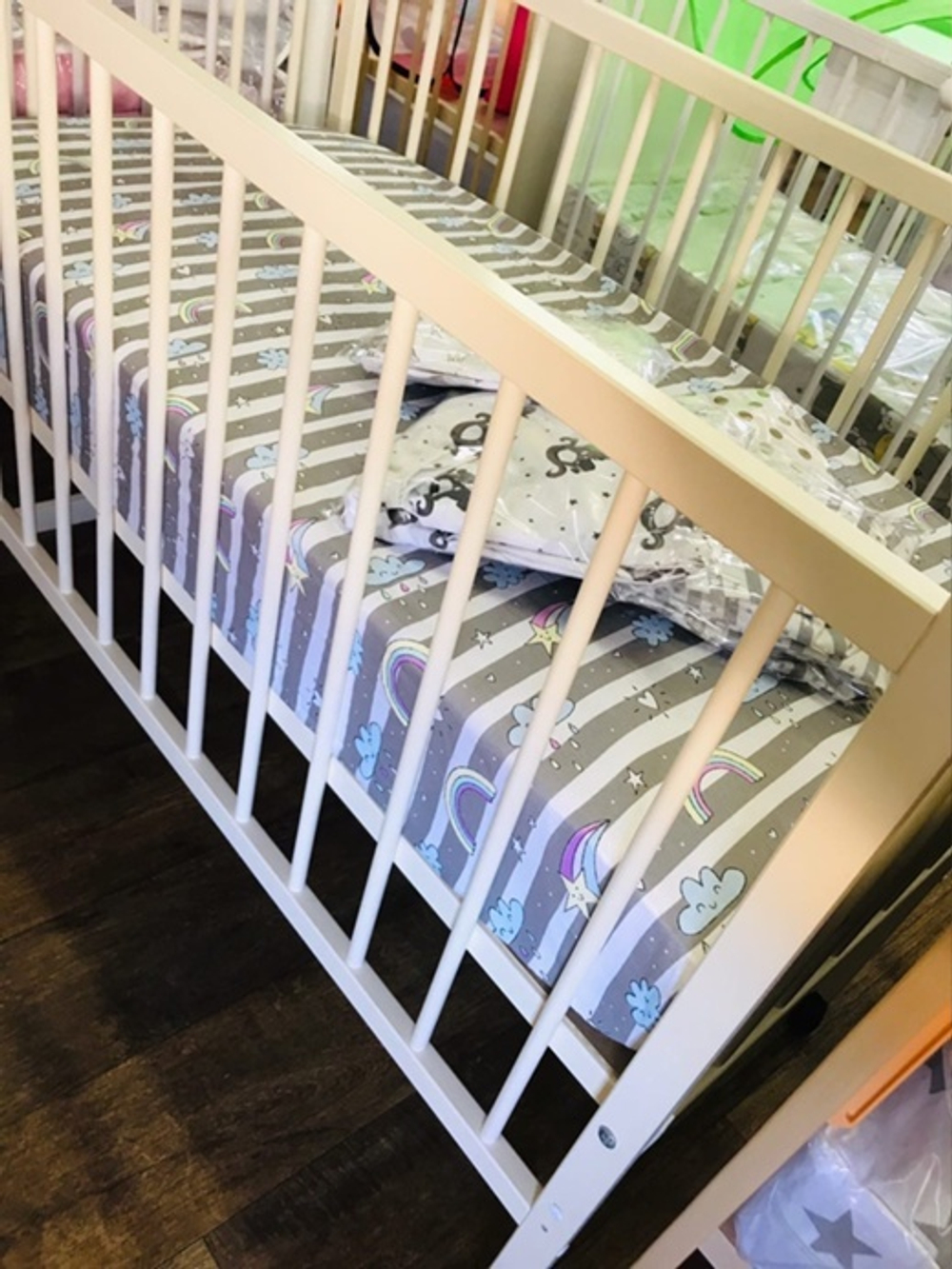 Простыня детская на резинке (спальное место 60*120 см) (бязь) (ИП Людин А.В,)