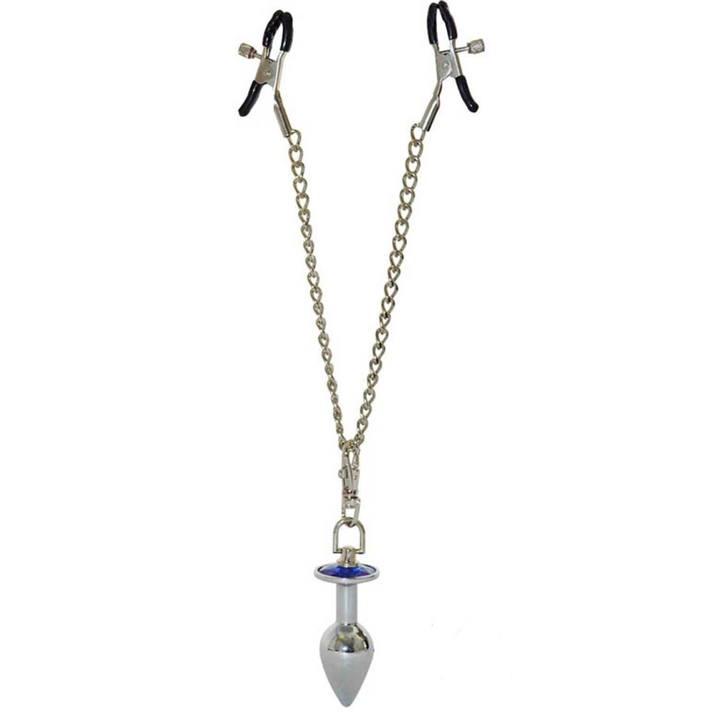 Зажимы на половые губы с анальной втулкой Sitabella на цепочке