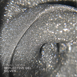 Nail Moda Flashing Builder Gel Silver - Гель моделирующий светоотражающий, 15мл