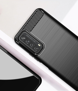 Чехол черного цвета для Huawei P Smart с 2021 года, серии Carbon от Caseport