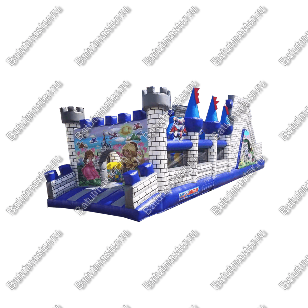 Надувная полоса препятствий "Дворцовое средневековье" размер 12х4х3,8