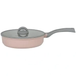 Сковорода 260мм с ручкой,со стеклянной крышкой, АП линия «Stella»(cappuccino)