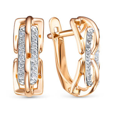 Серьги из золота с фианитами