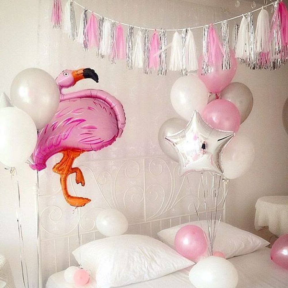 Шар (51"/130 см) Фигура, Фламинго, Розовый 1 шт.