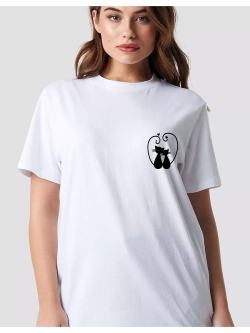 Футболка белая базовая с принтом