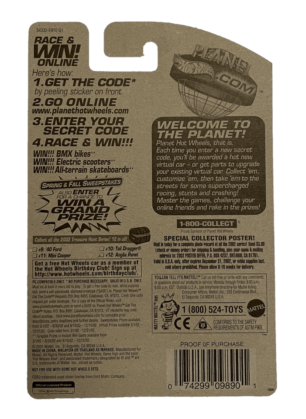 Hot Wheels Treasure Hunt Anglia Panel (2002)