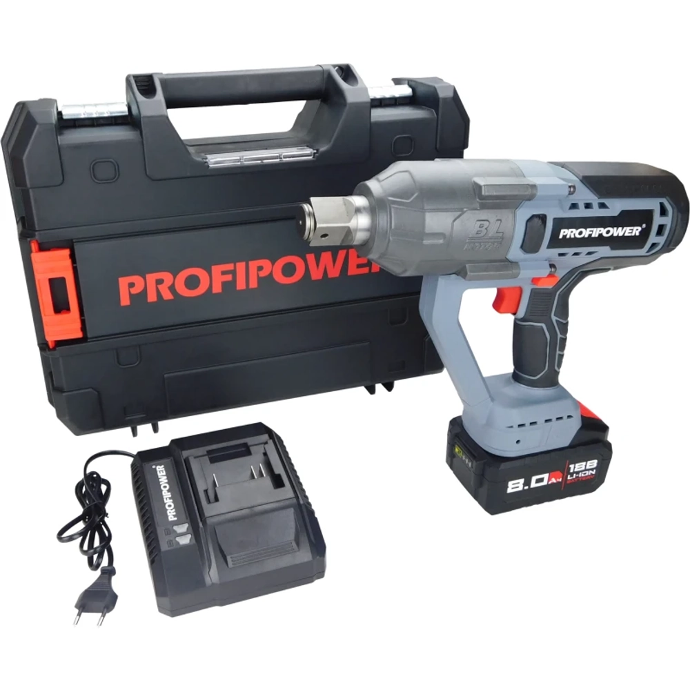 ProfiPower T-2500N аккумуляторный бесщеточный ударный гайковерт (1 x 8 Ач, ЗУ) E0189