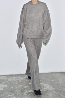 ZARA ШИРОКИЕ БРЮКИ ИЗ МЯГКОЙ ТКАНИ, МЫШИНО-СЕРЫЙ