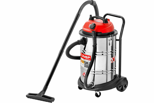 Строительный пылесос ЗУБР МАСТЕР модель М4-60, 60л, 1400Вт, сухая и влажная уборка, корпус из нержавеющей стали, розетка до 2000Вт ПУ-60-1400 М4