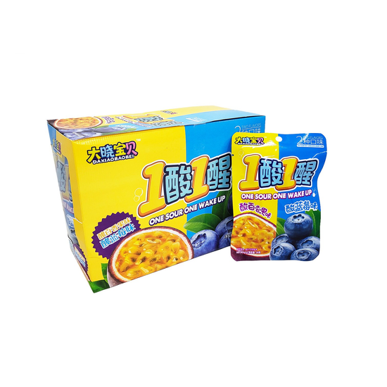 Кислые конфеты Один на один со вкусом маракуйи и черники, 20гр