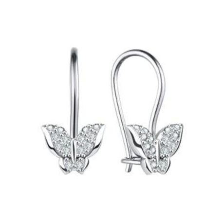 Серьги из серебра с фианитами