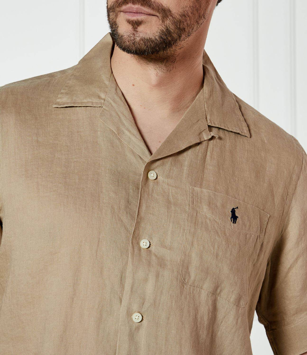 Льняная рубашка POLO RALPH LAUREN - бежевый(710966421)
