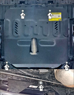 Защита картера двигателя, КПП. 2 мм, Сталь для BAIC X7 2020-н.в., Motodor.78505