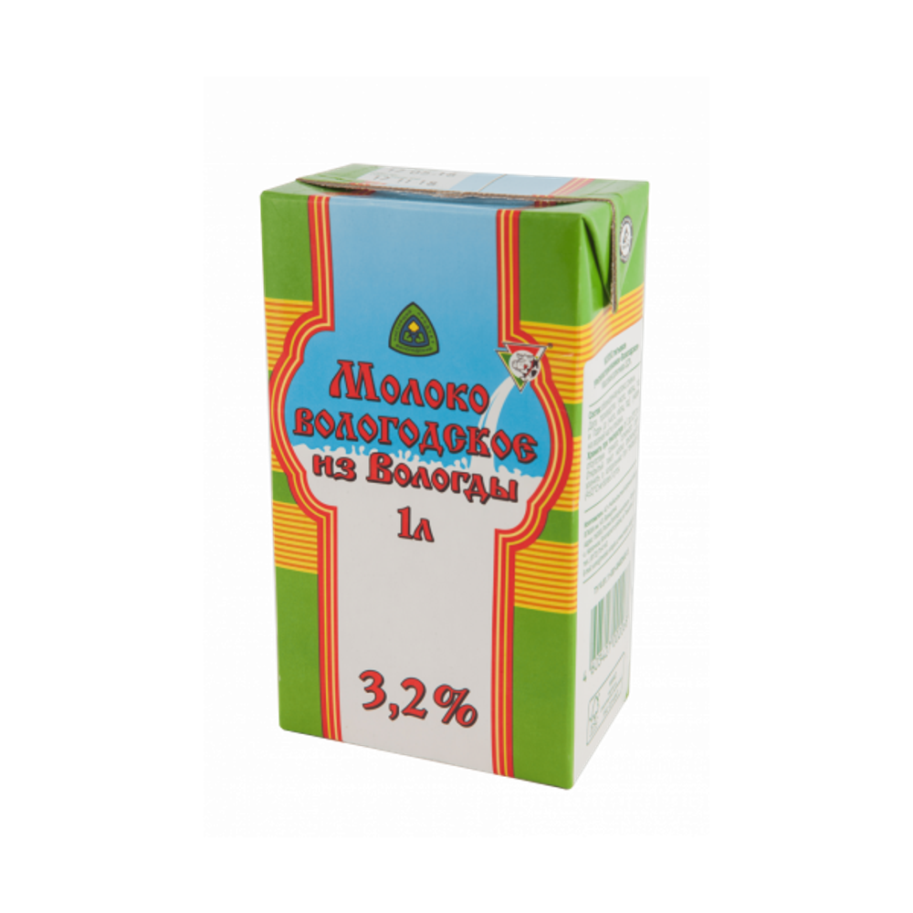 Молоко Из Вологды Вологодское ультрапастеризованное 3.2%, 1 л