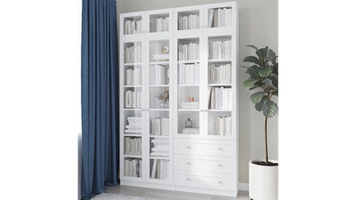 Книжный шкаф Билли 47 Белый Фасадный 0101 160*30*237 см, Белый   Фиеста