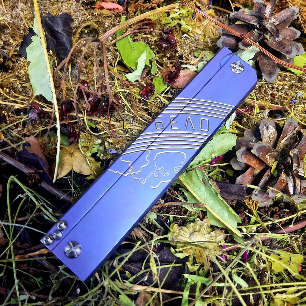 Нож синий STEELCLAW "Беломор" S35VN
