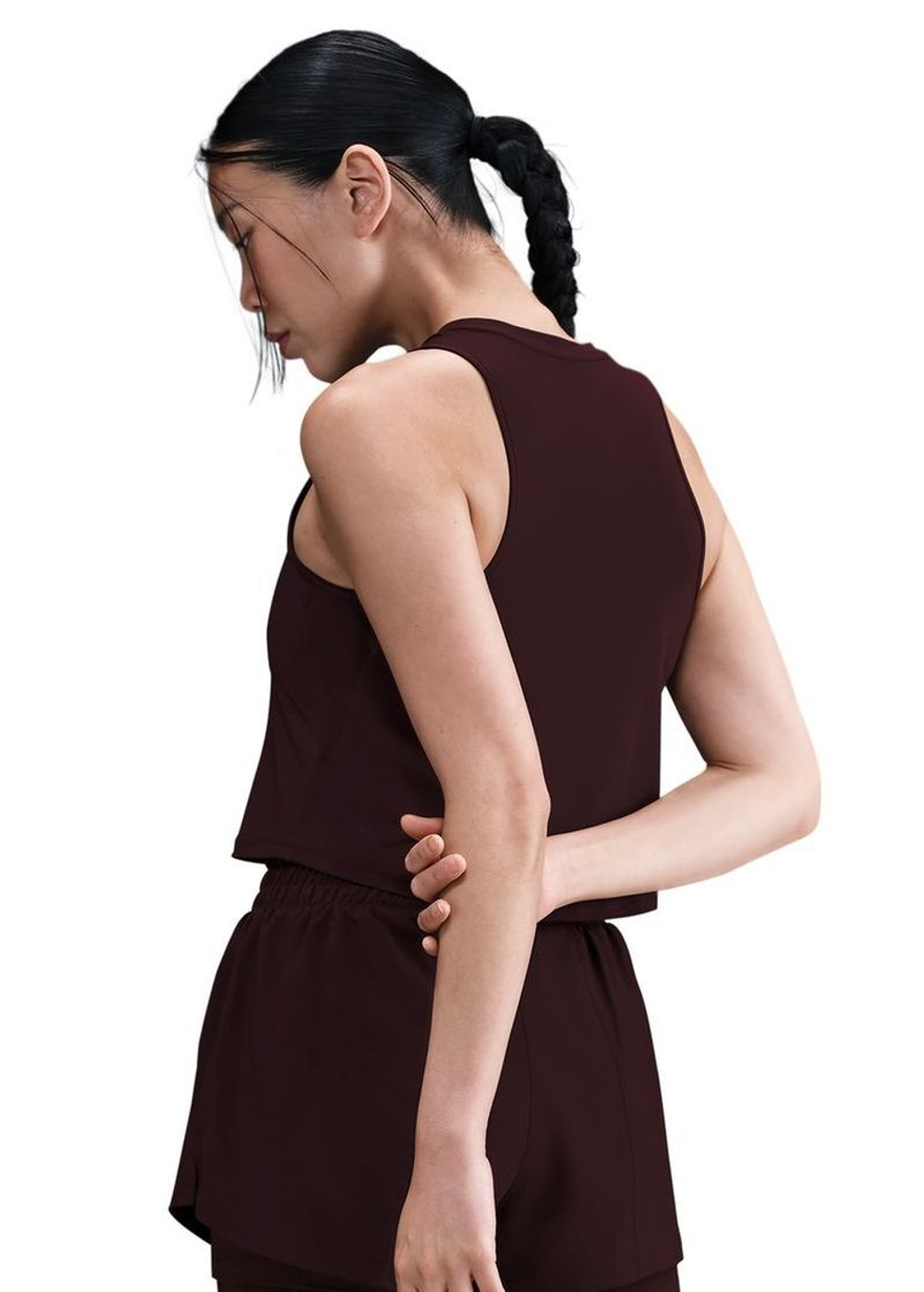 Топ теннисный Nike One Classic Dri-Fit Cropped Tank - burgundy crush/white