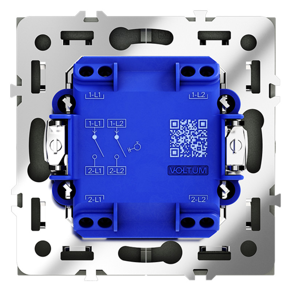 Выключатель с самовозвратом встраиваемый VOLTUM S70 двухклавишный 10А, (титан)