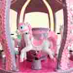 Детская электрическая карусель «Корона Принцессы» розовая, 8 мест