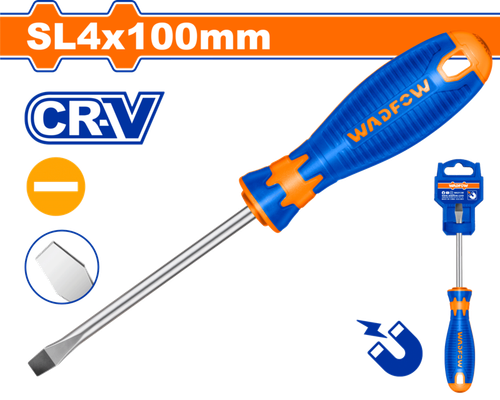 Oтвертка плоская SL4х100мм (12/240) WADFOW WSD1244