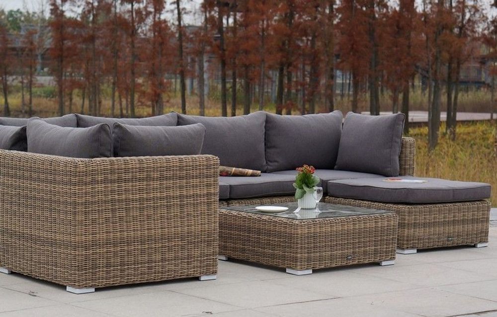 "Лунго" модуль диванный угловой с подушками, цвет соломенный