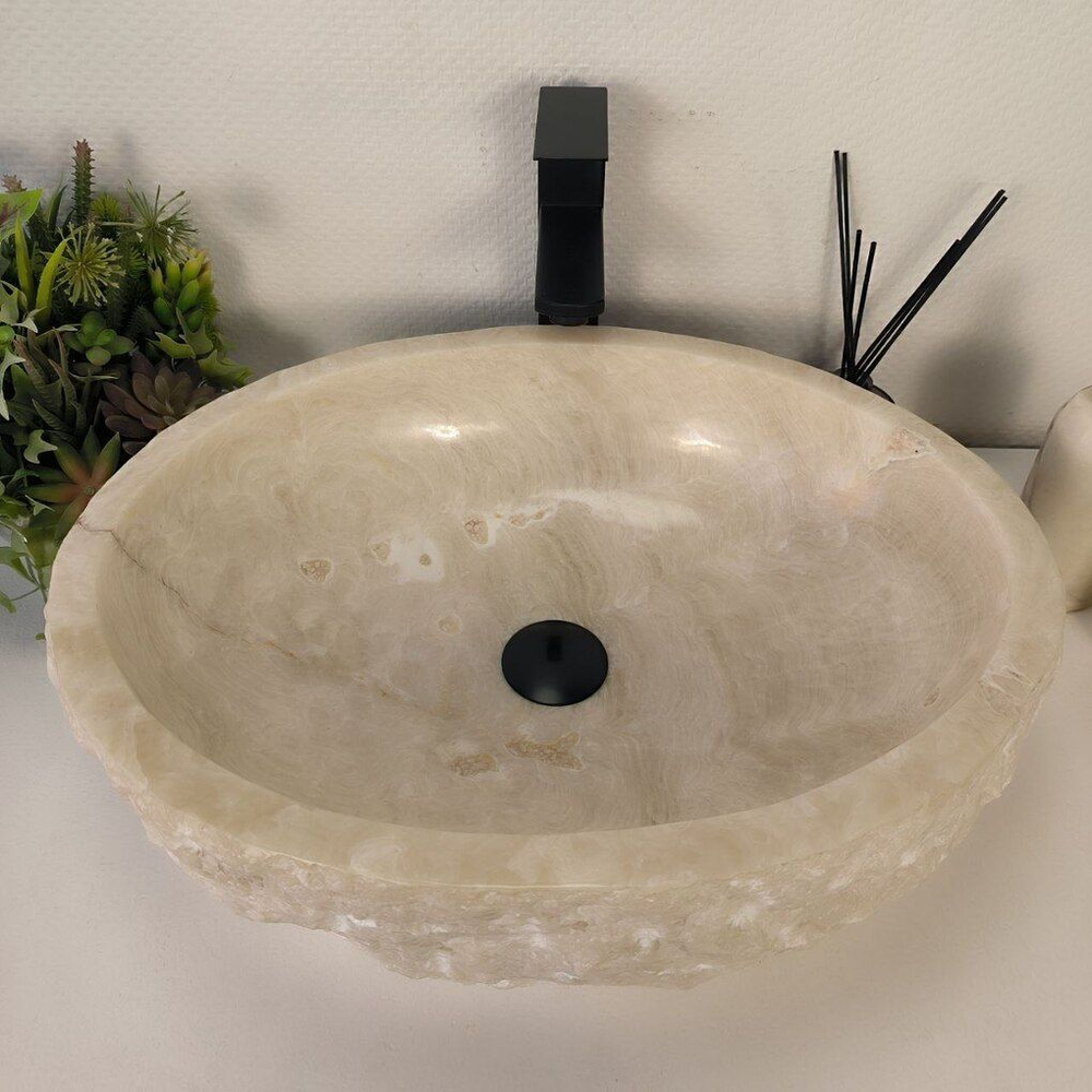 Каменная раковина из оникса Erozy White EO-04273 (53*43*16) 0213 из натурального камня