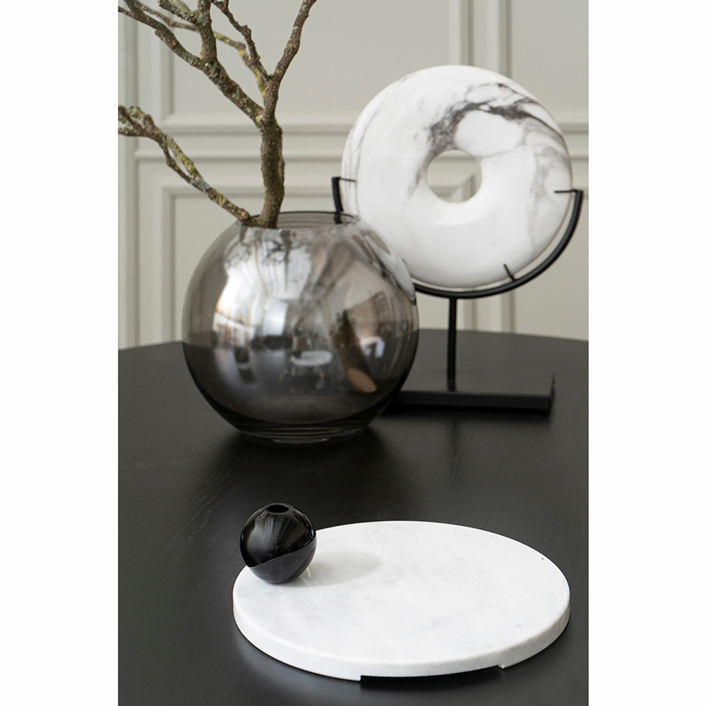 Блюдо сервировочное marm, D20 см, белый мрамор