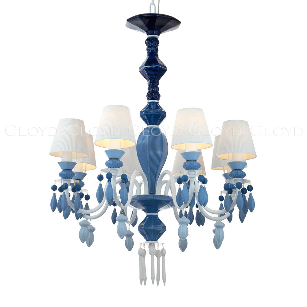 Люстра Cloyd LOTTIE-D C8 / Ø68 см- голубая керамика (арт.11455)