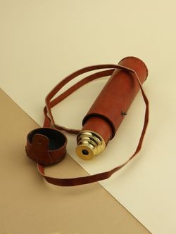 Nautical Подзорная труба в кожаном футляре