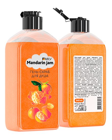 Гель-скраб для душа Mandarin Jam  340 мл. Milv