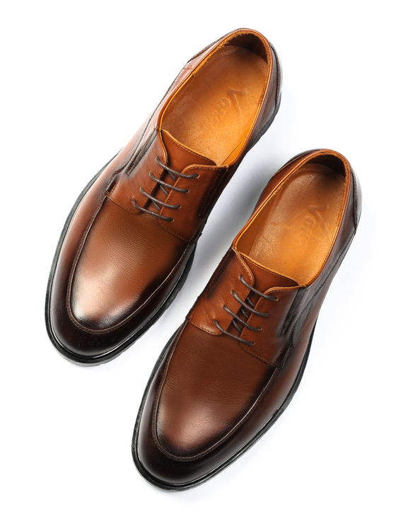 Мужские кожаные туфли - полуботинки Vorsh на высокой подошве, V5988рыж